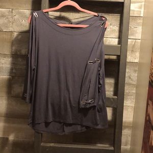 Bluish Dark Grey Night Out Top